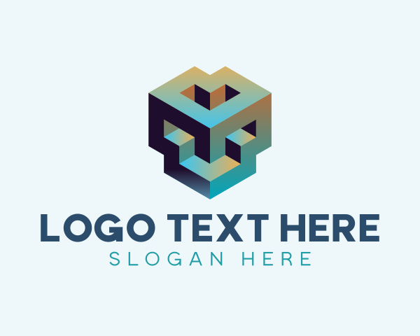 Geometric 3D Tech Block
